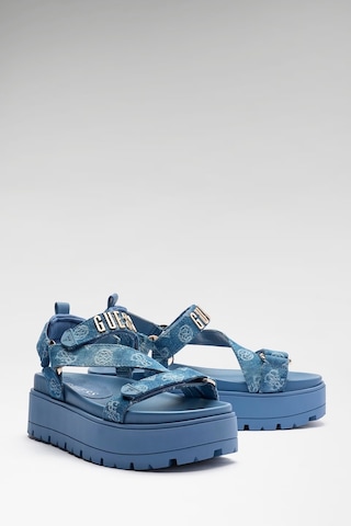 Guess Fetta Kadın Denim Sandalet Fljfttden03 Mavi