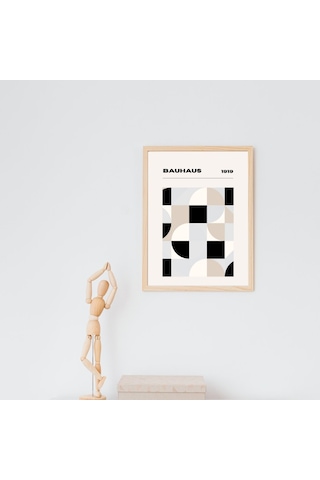 Bauhaus Minimalist Duvar Tablosu Çerçeveli 2'li Set Ahşap Renk 30 X 42 Boyut/ebat
