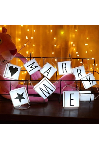 10& Apos Lu Lightbox Işıklı Harf Mesaj Panosu Dekoratif Harf Işık Zinciri 5365