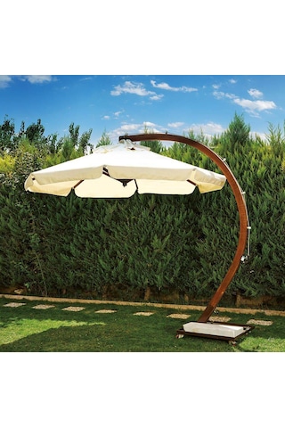 Ahşap Bahçe Ve Balkon Şemsiyesi Ø300 Cm Naturel Çam