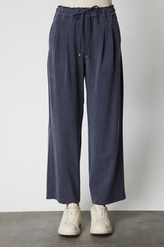 On Kadın Pile Detaylı Bol Paça Eşofman Altı 64176 Lacivert Lacivert