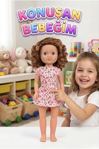 Alya Türkçe Konuşan Etkileşimli Eğitici Oyuncak Bebek 40 Cm Kafası Ve Kolları Et Bebek 50194330