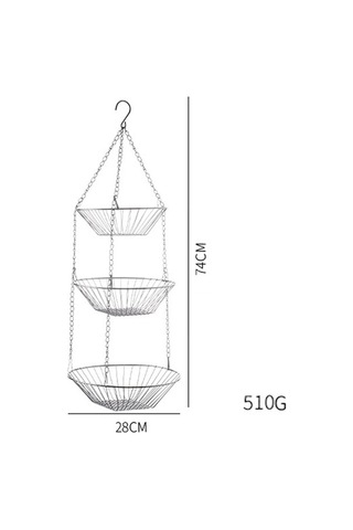 Pazly 3 Katlı Mutfak Askılı Meyve Sepeti - Modern Tasarım, Kolay Kurulum - 30 Ürün Diğer