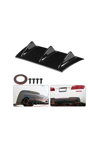 Shineyee Araç Aerodinamik Performans Artırıcı Köpek Balığı Kanatlı Diffüzer Orta Boy - Abs Malzeme, Sürtünmeyi Azaltır, Yüksek Dayanıklı, Evrensel Uyumlu