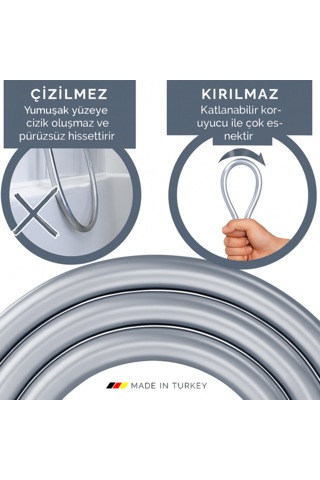 Dayanıklı Gri Silikon Duş Hortumu Kırılma Karşıtı, Esnek, Sızdı