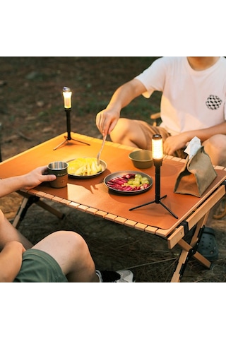 Hafif Alüminyum Alaşımlı Işık Tutucu Çıkarılabilir Lamba Standı Açık Hava Taşınabilir Lamba Tutucu Üçayaklı Çok Fonksiyonlu Lamba Kamera Rafı Kamp Aksesuarları Siyah