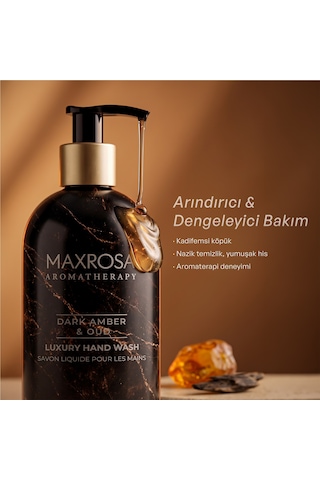 Maxrosa Aromatherapy Dark Amber & Oud Sıvı Sabun 500 Ml