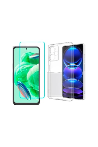 Xiaomi Poco X5 Pro Uyumlu Kılıf Esnek Silikon Telefon Kılıfı Ve Temperli Cam Ekran Koruyucu