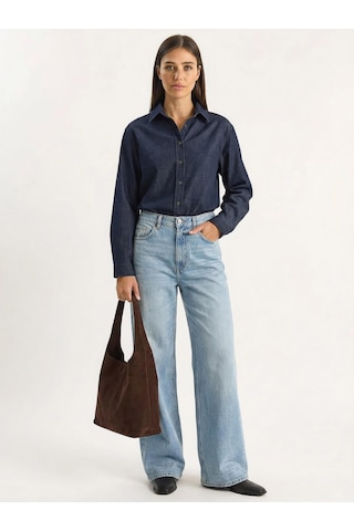 Shade Kadın Regular Fit Denim Gömlek 7513 60283940 - Lacivert