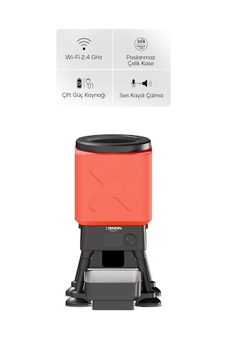 Xenon Smart Köpek Mama Kabı Ve Su Pınarı Seti 14l Ortopedik Çelik Kase, Uygulama Kontrol, Paslanmaz Çelik Su Pınarı, Wifi, Büyük Cins Uyumlu Beyaz
