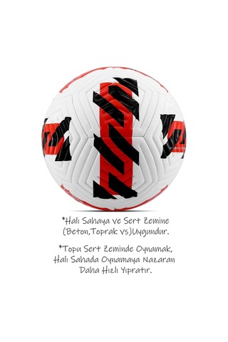 Kırmızı Yeni Desenli Futbol Topu 4 Astarlı No:5 480 Gr + Pompa Hediyeli X507 Kırmızı - Beyaz