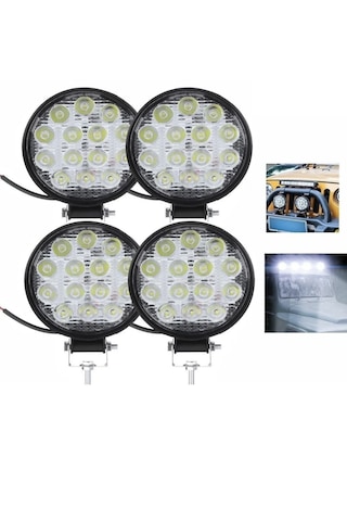 Point 4 Adet Off Road 14 Led 42 Watt Yuvarlak Traktör Tır Kamyon Tekne Sis Farı Çalışma Lambası 4 Adet