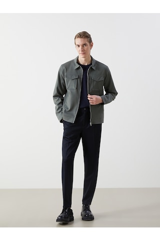 Lcw Vision Yeşil Slim Fit Gömlek Yaka Erkek Ceket