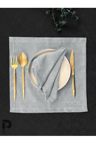 Açık Gri Kumaş Peçete Daily Serisi Kadife Görünümlü Açık Gri