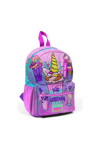Minik Yuva Sırt Çantası Pembe Mor Milkshake Dondurma Desenli İki Bölmeli 23549