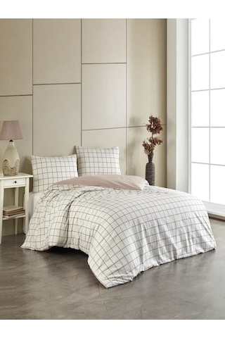 Üntaş Life Çift Taraflı S.kahve Ekose 200x220 Çift Kişilik Nevresimseti Çiftrfs.khvekseset Çarşafyok