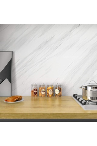 Kenpazar Açık Mermer Desenli Yapışkanlı Kaplama Kağıdı Büyük Boy 5 Metre