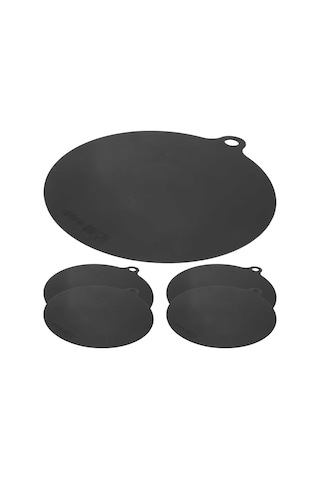 5 Paket Elektrikli İndüksiyonlu Ocak Koruyucu Mat Kaymaz Mat, Siyah Siyah