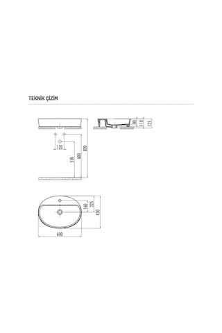 Creavit Lp171 Loop Oval Çanak Lavabo 45 x 70 CM