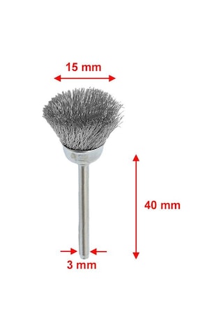 6068 Pimli Çanak Çelik Tel Fırça 15 Mm 2 Adet