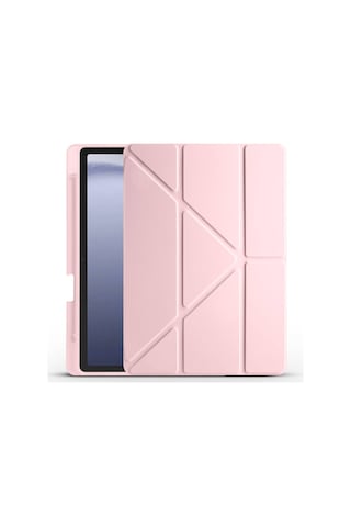 Galaxy Tab A9 Kılıf Uyumlu Zore Tri Folding Kalem Bölmeli Standlı Kılıf-rose Gold Tablet Kılıfı
