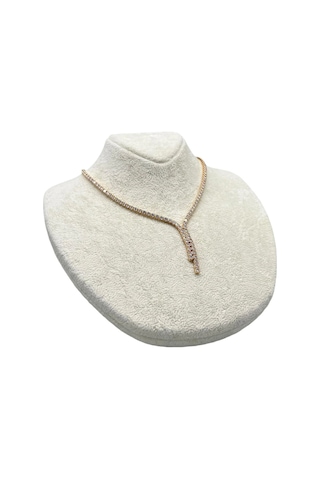 Süet Kumaş Rose Manken Krem Renk 20/18 Cm Kolye Gerdanlık Takı Sergileme Mankeni
