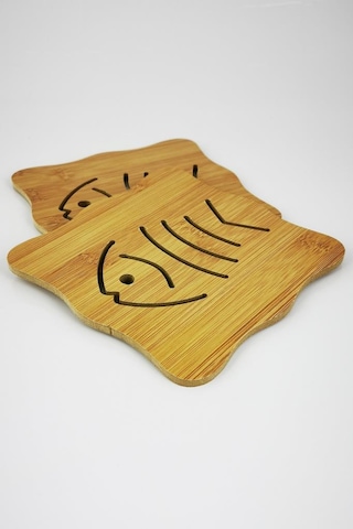 2'Li Ahşap Balık Figürlü Çaydanlık Nihalesi