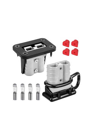 Xurunkeji Paket 6-10 Ölçü 12v - 36v Akü Hızlı Bağlantı/çıkartma Montaj Braketi 50a Kablo Demeti Fiş Konnektör Kiti