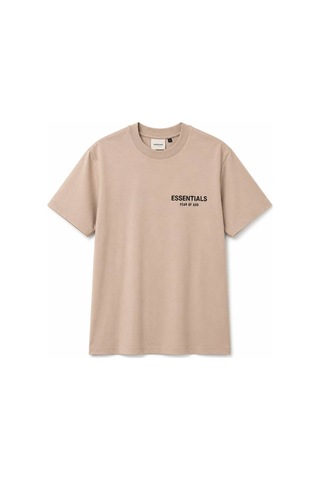 Hzr Wear Erkek Enjeksiyon Baskılı Basic Tişört Bisiklet Yaka Regular Fit %100 Pamuk Bej