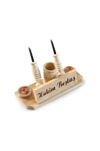 Masa Üstü İsimlik Ahşap Masa Üstü Kalemlik - M757