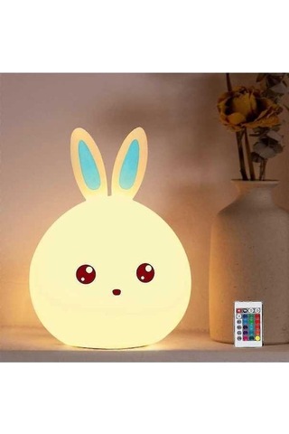 Opulentliving Bebek Tavşan Gece Lambası, Şarj Edilebilir, Çok Renkli Yürü, Rahatlatıcı Işık Çok Renkli