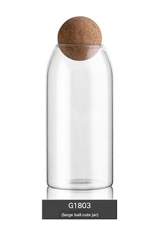 Yaozixa 1000 Ml Büyük Boy Cam Kavanoz, Kurşunsuz Cam, Yumuşak Meşe Mantar Tıkanıklığı, Şeffaf Dairesel Depo Kutusu, Çay Ve Baharat Saklama Kabı Diğer