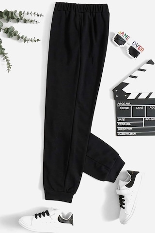 Çocuk Pamuklu Eşofman Altı Siyah