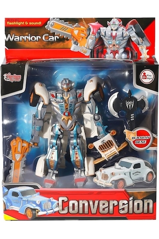 Hw-668-1-2 Işıklı Dönüşebilen Robot Araba -vardem