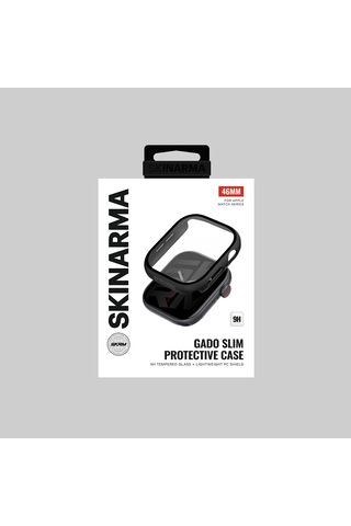 Watch 10 46mm Uyumlu Skinarma Gado Sert Silikon Kasa Ve Ekran Koruyucu Siyah