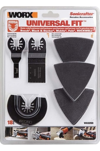 Worx Wa5099 18 Parça Universal Metal, Ahşap Kesme Ve Zımpara Kâğıdı Aksesuar Seti Fr Wa5099