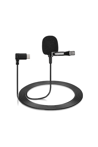 Ranyeek Sjcam Sj20/c200pro Uyumlu Spor Kamera Kragı Mikrofonu - Tüp Kondenser, Tüm Yönlü, Usb-c, 1.5m Kablolu Siyah