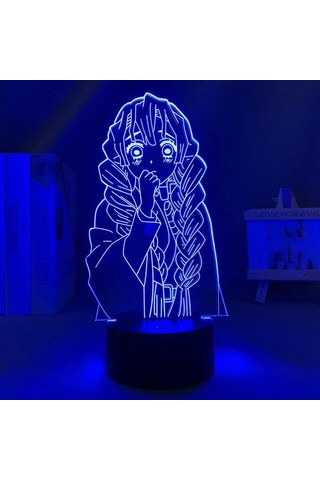 Wealthglow Çizgi Film Iblis Avcısı Anime Figürü 3d İllüzyon Led Odası 594nut Siyah