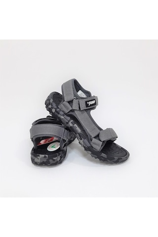 Jump 30066 Gri Cırtlı Rahat Erkek Çocuk Sandalet 001