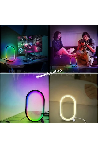 Akıllı Rgb Oval Masaüstü Ortam Işığı App Wifi Kontrollü Gece Lamb
