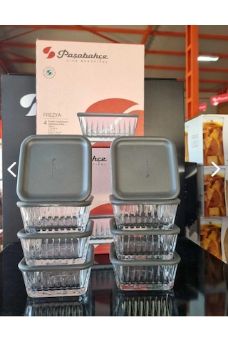 Paşabahçe 530236 - Frezya Gri Kapaklı 8 Li Kase