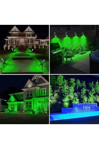 Forlife Yeşil 18 Led Spot Güneş Enerjili Bahçe Aydınlatma Lambası, Fotoselli, Spike Aplik, 18w Su Geçirmez Dış Mekan Solar Lamba, Ağaç, Veranda, Garaj, Havuz, Duvar Ve Zemin Montajına Uygundur 42 Cm