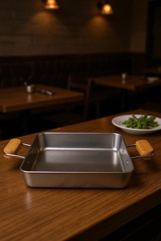 Bambum Cesta - Bambu Kulplu Çelik Sunum Tavası Kare Büyük Diğer