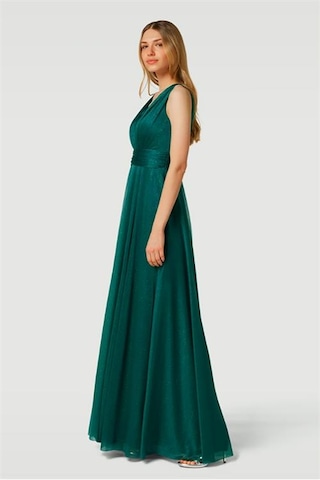Neşeli Butik Kadın Zümrüt Yeşili Yaka Simli Tül Abiye Elbise Nbs9223 Zümrüt Yeşili