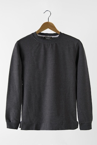 Terapi Men Erkek Antrasit Bisiklet Yaka Basic Düz Sweatshirt Antrasit
