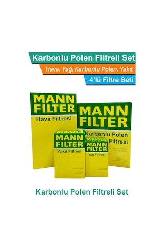 Citroen C5 1.6 Hdı Dizel Euro4 Mann Filtre Bakım Seti 2008-2012 Hava+yağ+yakıt+karbonlu Polen
