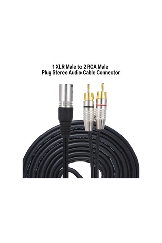Vkemall Xlr Erkekden 2 Rca Erkek Audio Kablosu, Mikser-amikser-ses Kartı Bağlantısı, Saf Kupro Tel, Net Ses, 1.5m Siyah