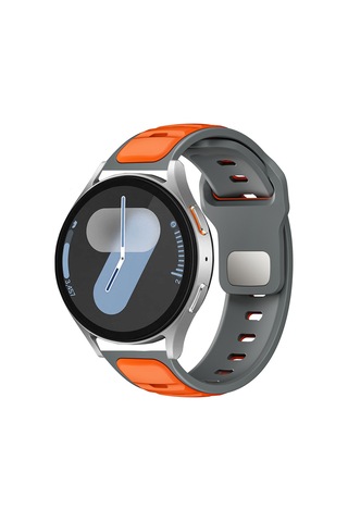 Huawei Honor Magic 2 46mm Emp Krd-135 22mm Silikon Kordon Strap Kayış - Gri-turuncu