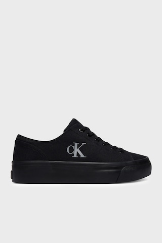 Calvin Klein Logolu Kanvas Sneaker Ayakkabı Yw0yw017630gj Bayan Ayakkabı Yw0yw01763 0gj Siyah