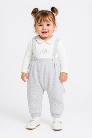 Babyhola Kız Bebek Salopet Görünümlü Tulum 13999 Gri